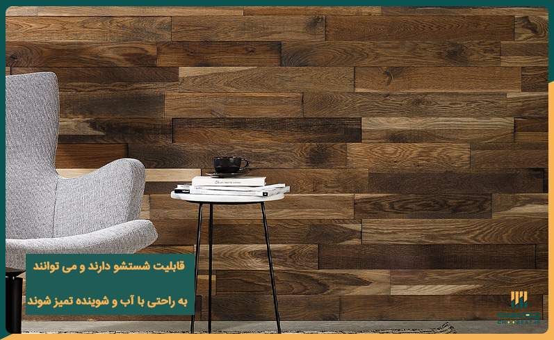 دیوارپوش چوبی برای دکوراسیون داخلی منزل چوبی